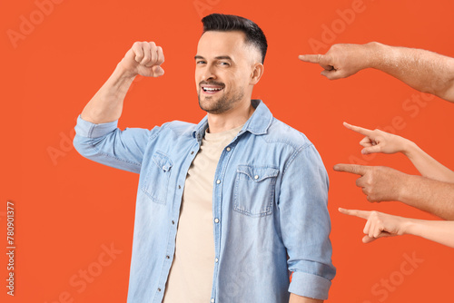 People pointing at smiling ...