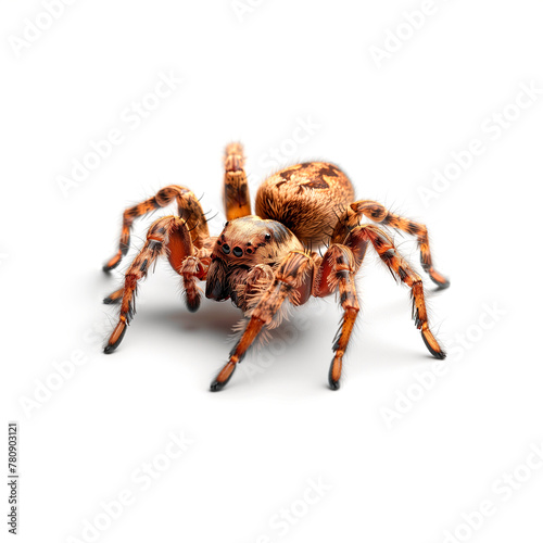 Close Up of Spider on White Background. Generative AI
