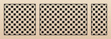 Decorative panels for laser cut. Vector stencils with abstract geometric pattern, delicate floral grid, lattice, ornament. Template for CNC, laser cutting of wood, metal. Aspect ratio 1:1, 3:2, 1:2