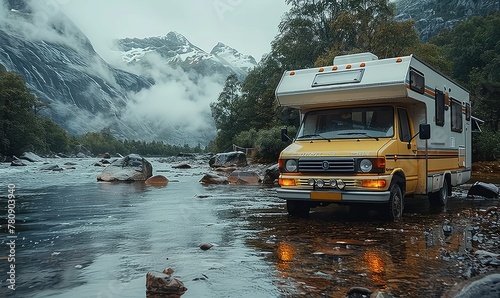 A motorhome parked in the n...