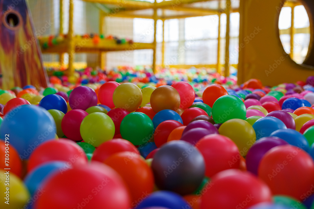 holiday, children's party, a games room, a box filled with small colored balls