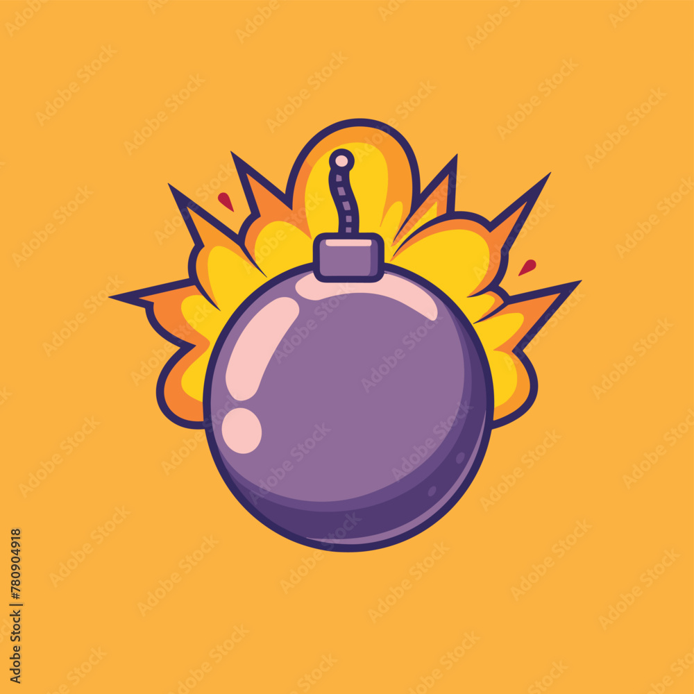 Cartoon bomb flat vector illustration Cartoon bomb flat vector illustration