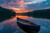 a canoe on a lake