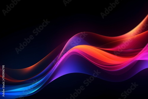 Blue-red neon lines on a dark background
