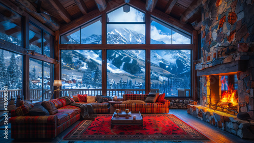 Nestled in Paradise. Cozy Living Room in Chalet-Style © EwaStudio