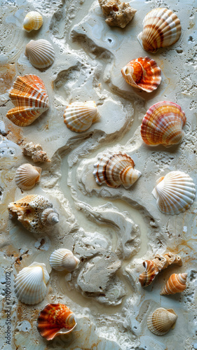 Trail of Seashells on an Undisturbed Beach