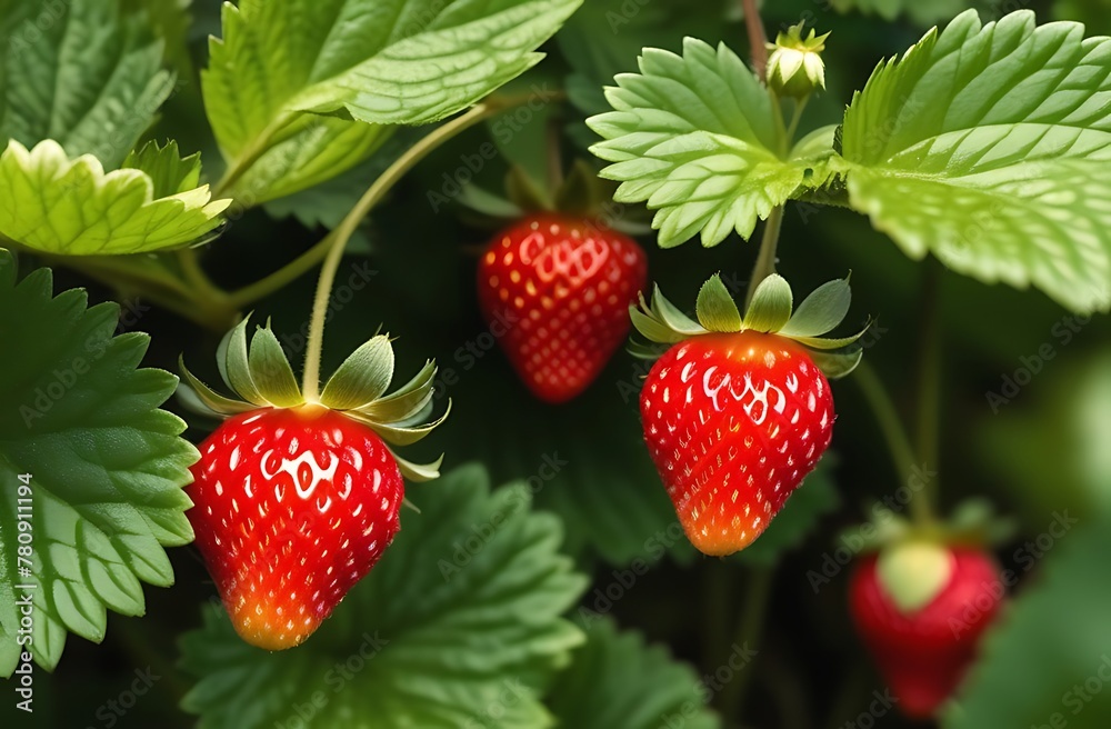 Strawberries on the bushes Strawberries on the bushes