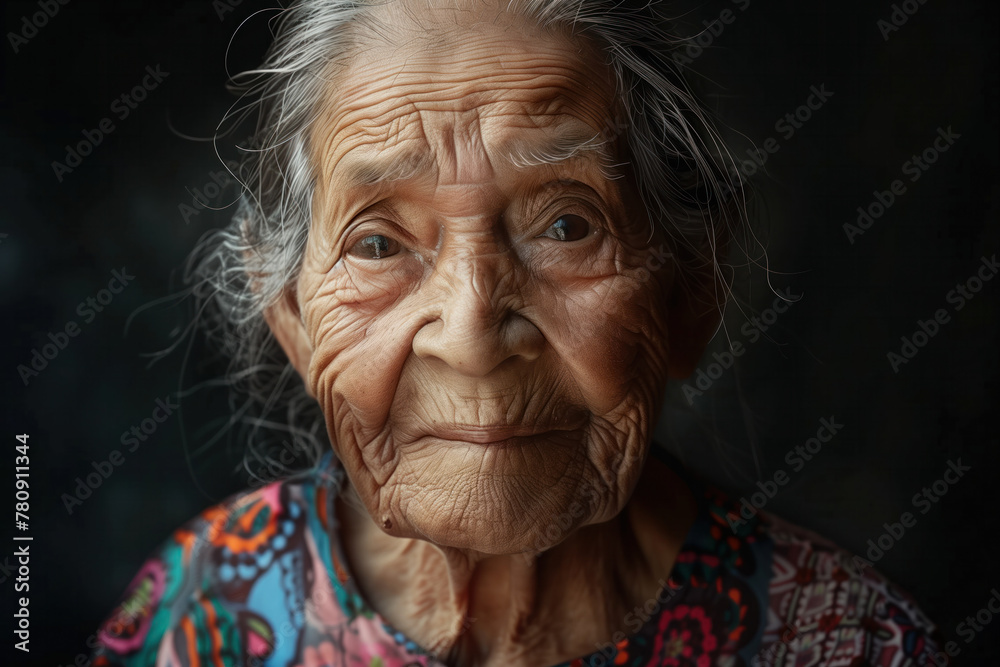 Portrait of an old Woman, Generative AI - obrazy, fototapety, plakaty 