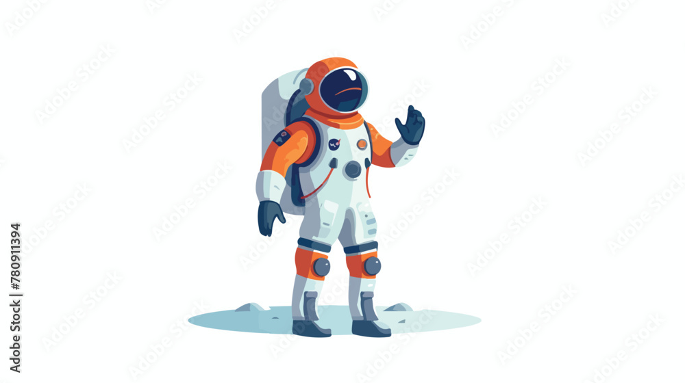 Astronaut in suit and helmet uniform space explorat