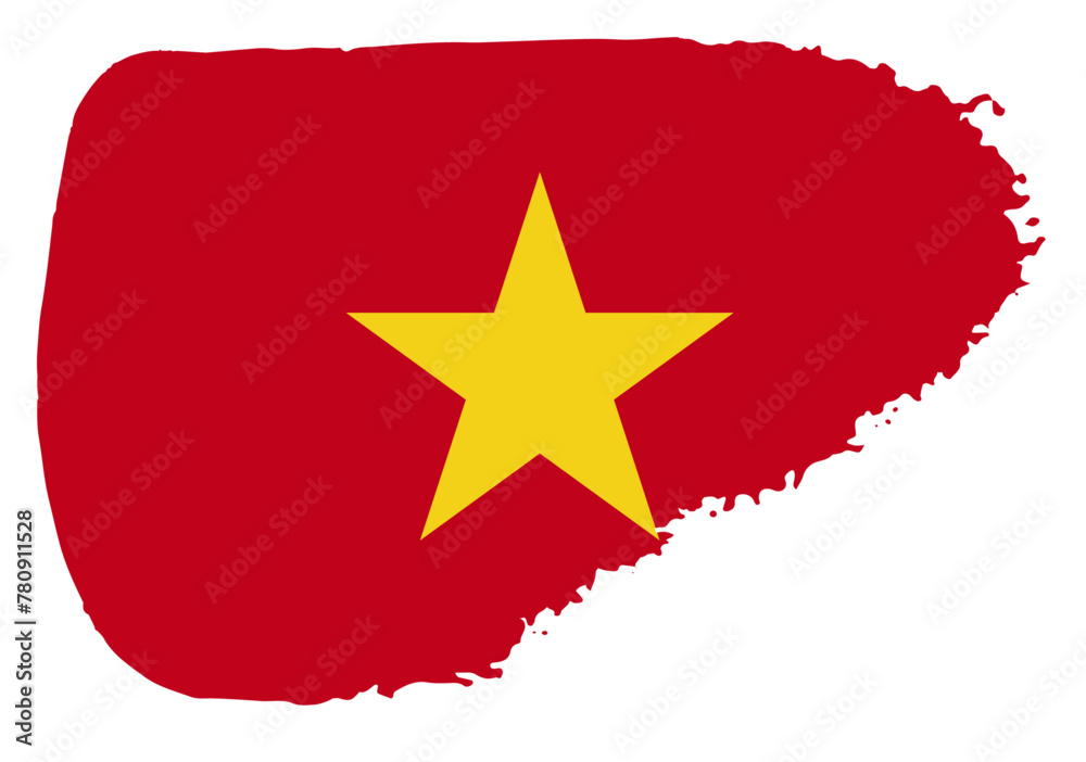 Vietnam flag with palette knife paint brush strokes grunge texture design. Grunge brush stroke effect Vietnam flag with palette knife paint brush strokes grunge texture design. Grunge brush stroke effect