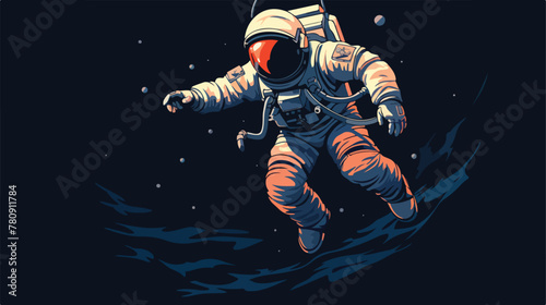 Astronaut vector image illustration with dark backg