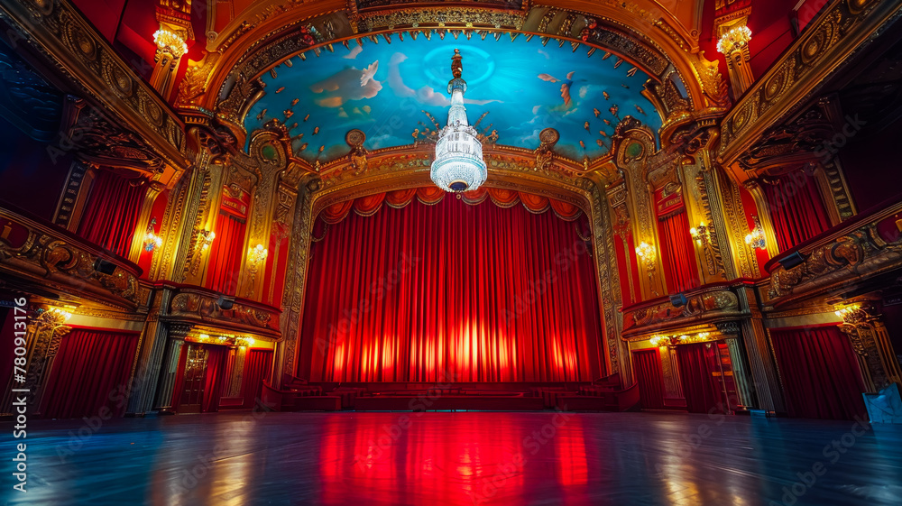 Obraz premium The Exquisite Interior of a Vintage Cinema