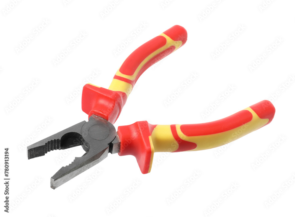 New combination pliers isolated on white. Construction tool New combination pliers isolated on white. Construction tool