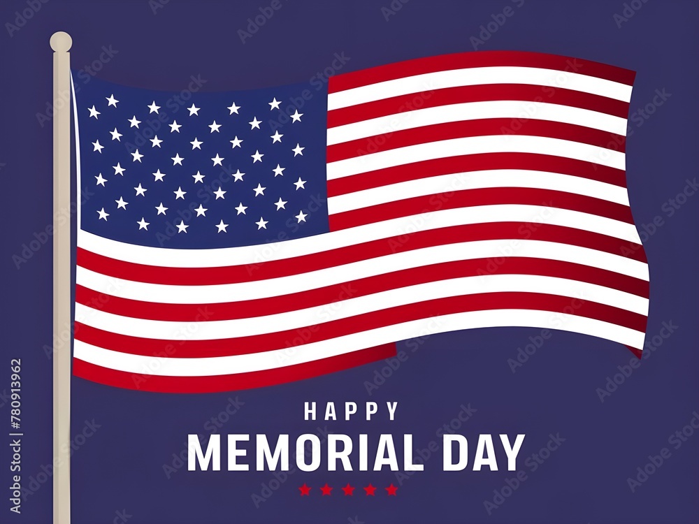 American flag illustration of happy memorial day American flag illustration of happy memorial day