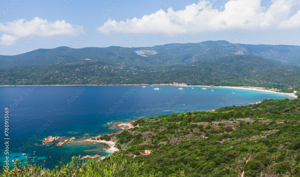Cupabia beach. Coastal landscape of Corsica island