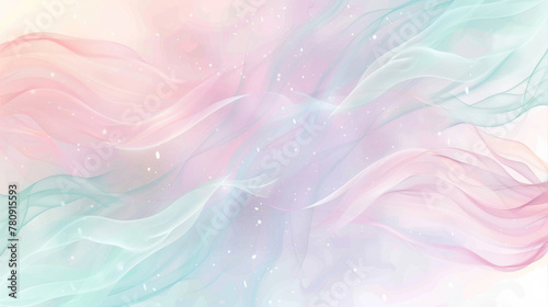 Elegant abstract waves in soft pastel colors with sparkling particles