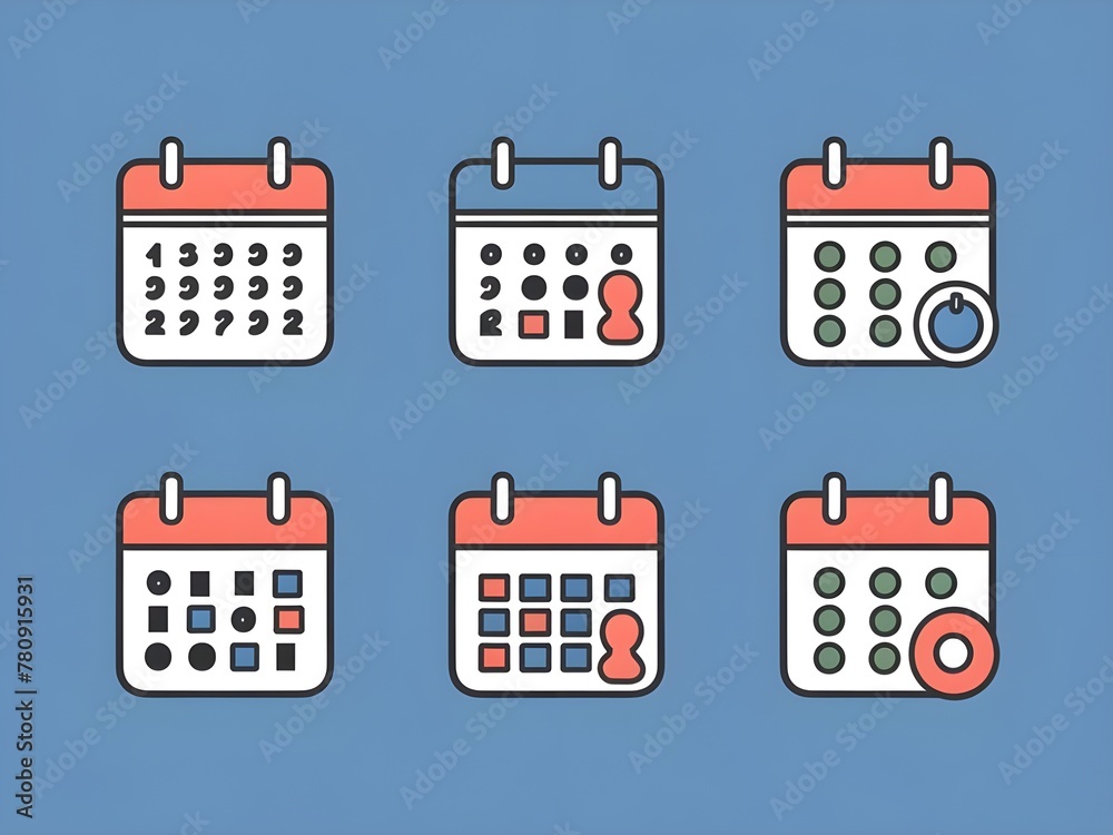 calendar icons set