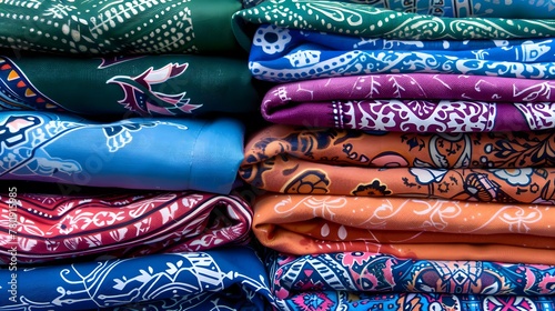 A stack of colorful bandanas