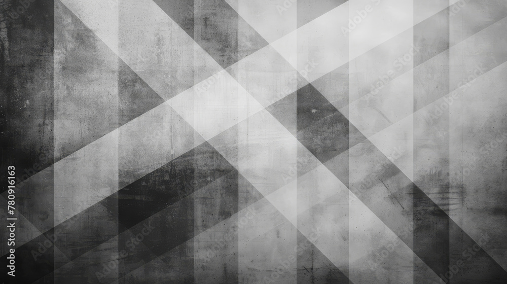 Fototapeta Grungy black and white abstract pattern with geometric shapes and textures