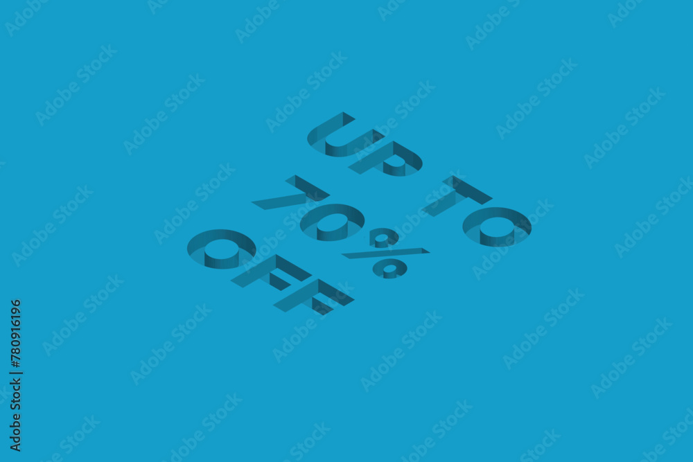 70% Discount on Super promotion. Super sale business banner on blue background. Vector illustration Eps Cs6.