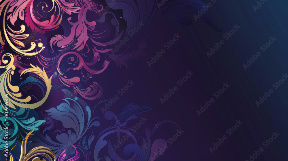 Elegant floral background with vibrant swirls