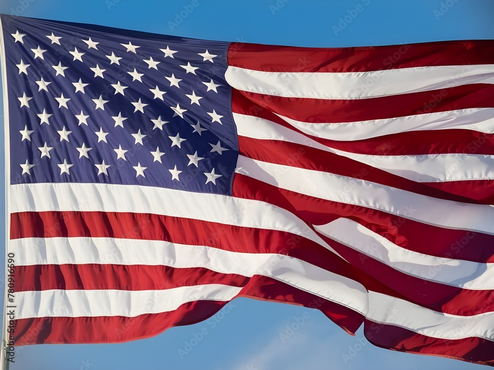 Obraz premium american flag on sky