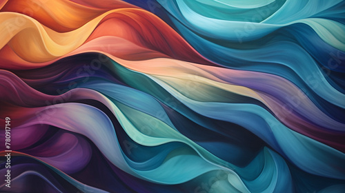 Abstract Artistic Waves, Multicolor Blend, Modern Flowing Background.