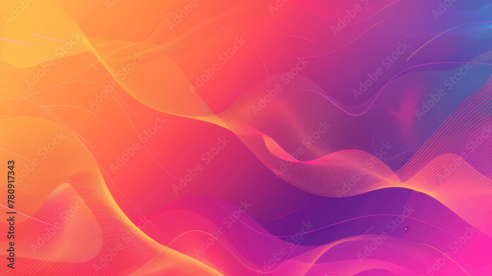 Obraz premium Vibrant digital wallpaper with flowing lines and a gradient of warm colors