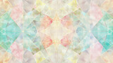 Seamless geometric pattern with pastel watercolor textures and symmetrical design