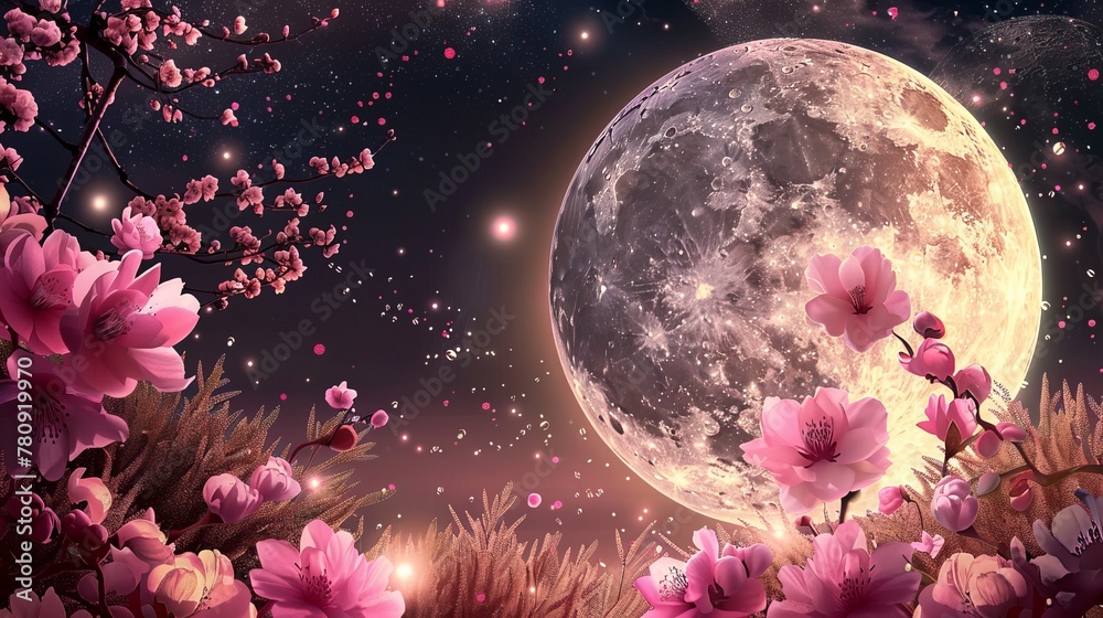 flowers in moon 