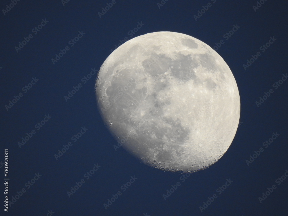 Moon in a dark sky, fourth phase, waxing gibbous, over Galloway, New Jersey. Moon in a dark sky, fourth phase, waxing gibbous, over Galloway, New Jersey.