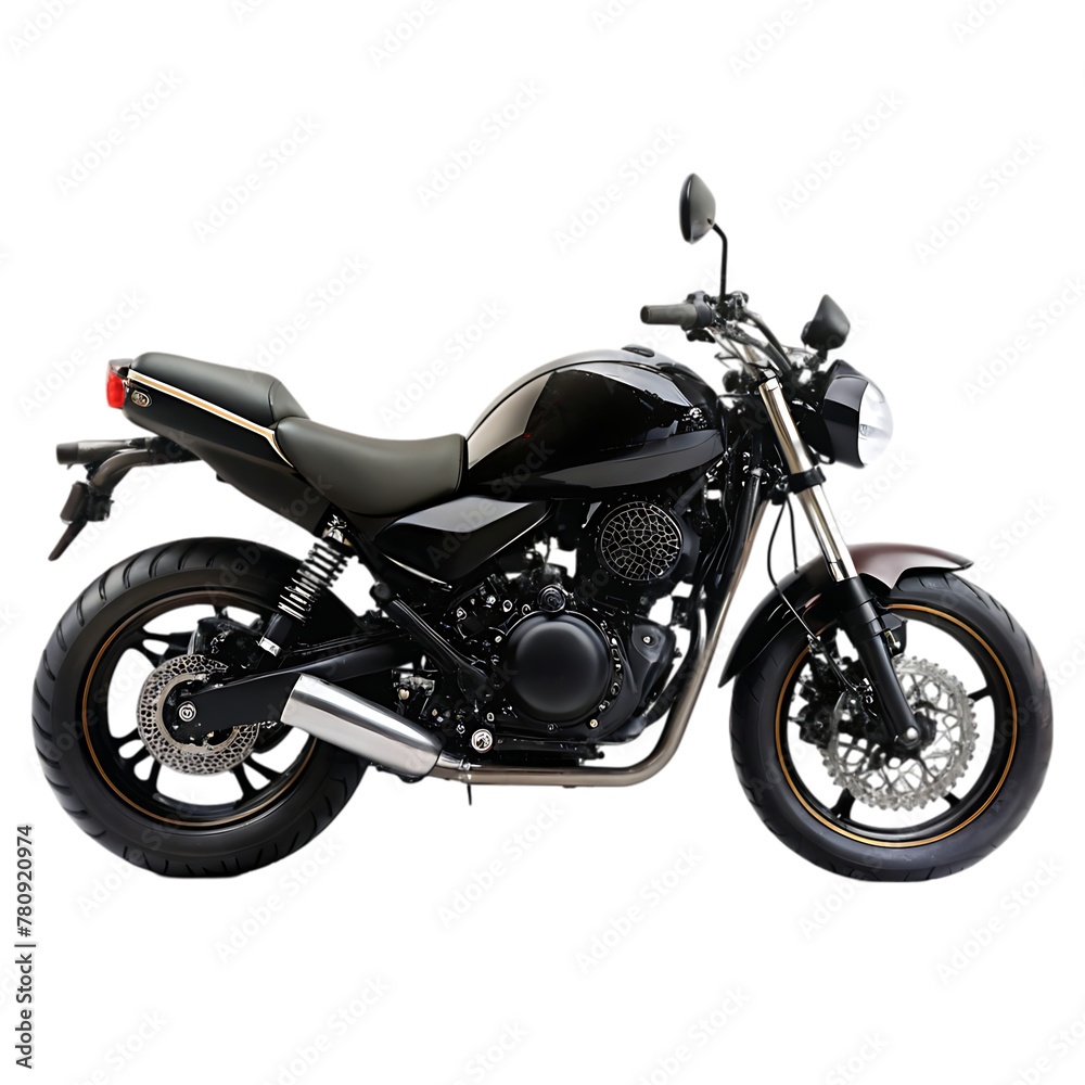 motorcycle isolated on white background. monochrome style.