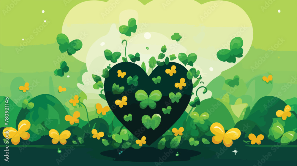 Background with symbols of St. Patricks Day 2d flat