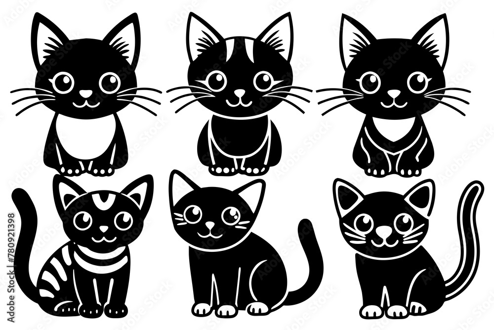 Cute Cat Icon Vector Illustration Cute Cat Icon Vector Illustration