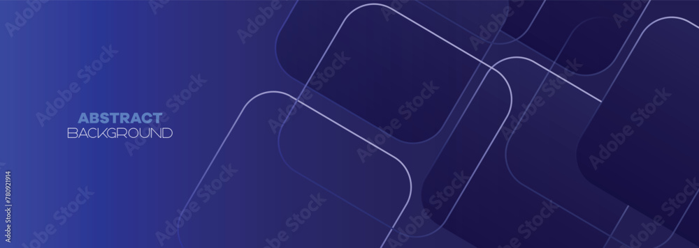 Fototapeta premium Dark blue, Green abstract banner background with glowing geometric lines. Navy blue gradient shiny lines pattern Futuristic technology web background for Science, cover, website, header, brochure