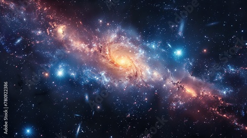 Mesmerizing Galaxy Cluster Ablaze with Cosmic Radiance and Celestial Splendor