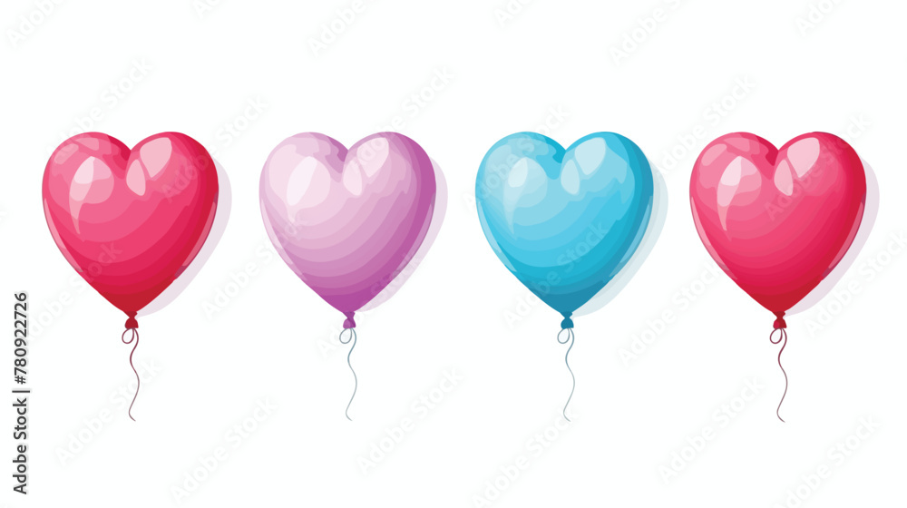 Balloons helium floating icon 2d flat cartoon vacto