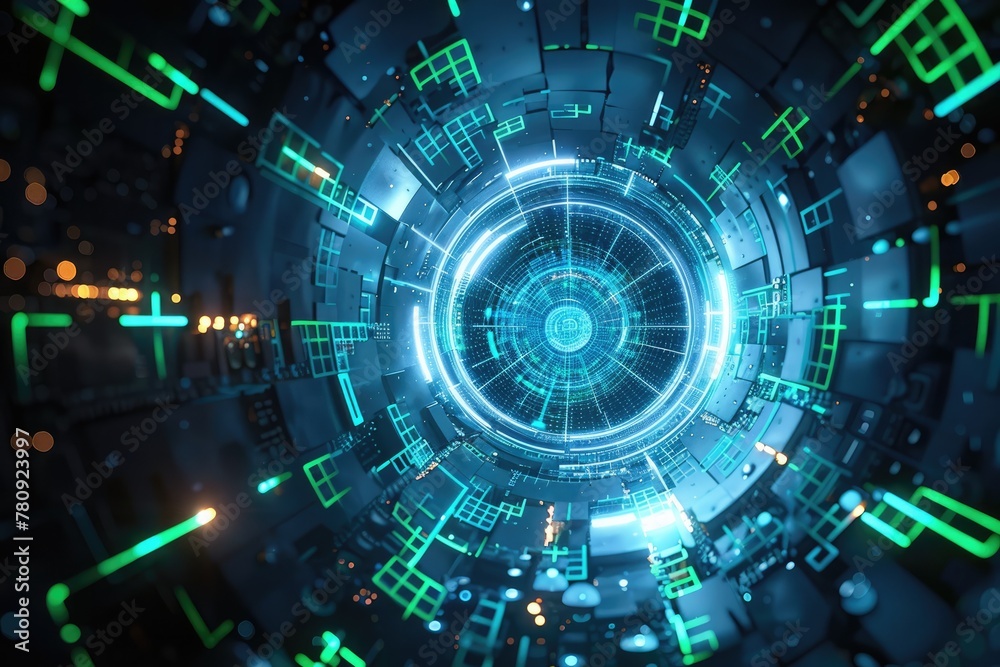 Abstract space time tunnel with Arabic numerals Abstract space time tunnel with Arabic numerals