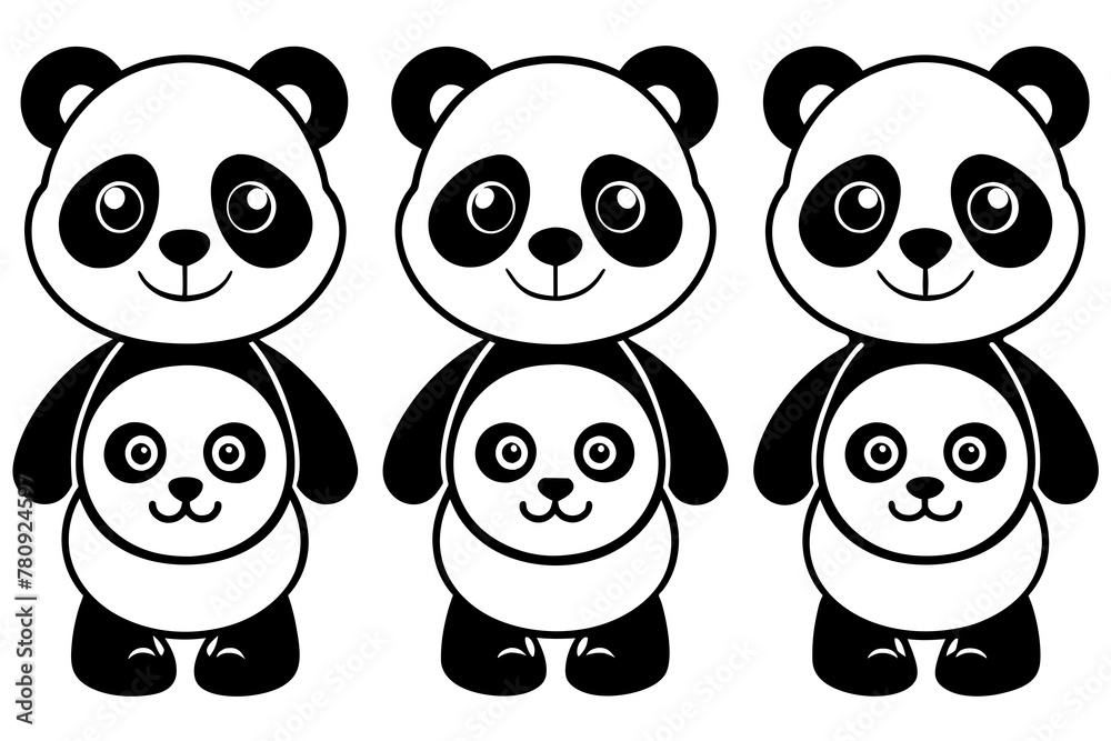 Cute panda Icon Vector Illustration Cute panda Icon Vector Illustration