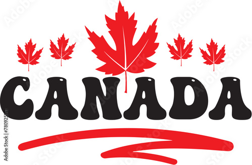 Stylish , fashionable and awesome canada day typography art and illustrator, Print ready vector  handwritten phrase canada T shirt hand lettered calligraphic design. canada Vector illustration bundle.