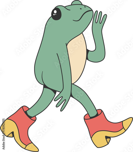 Retro groovy toad character
