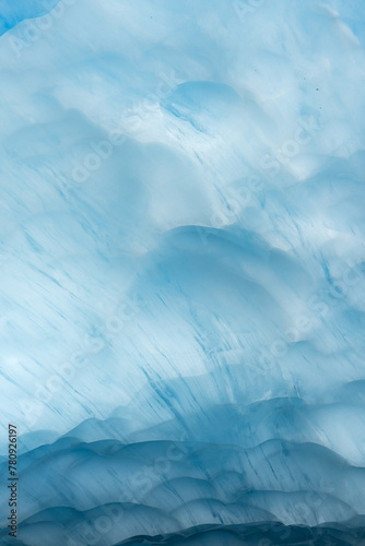 Blue and white close up of ice from a Glacier 