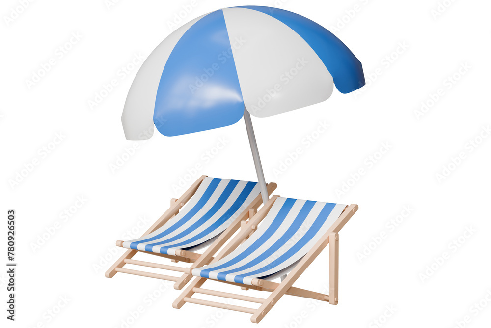3d Beach chair and Umbrella icon. Summer tropical on a sunny day. Summer vacation concept, Time to travel concept. Minimal 3d Realistic Beach Umbrella icon creative design. 3d rendering illustration. 3d Beach chair and Umbrella icon. Summer tropical on a sunny day. Summer vacation concept, Time to travel concept. Minimal 3d Realistic Beach Umbrella icon creative design. 3d rendering illustration.