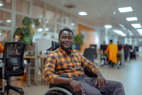 Man in Wheelchair in Office