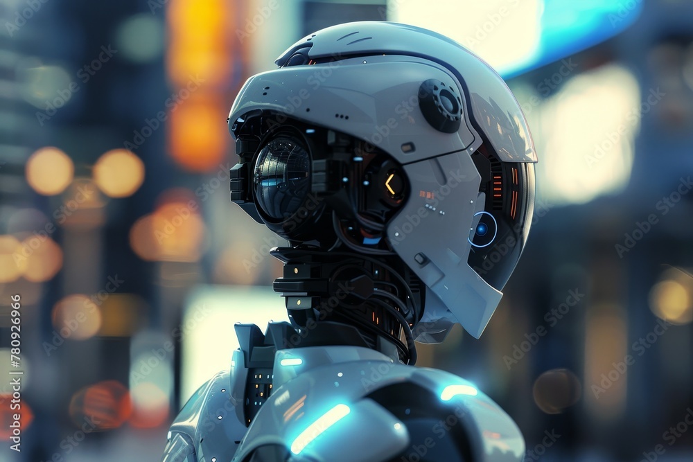Futuristic AI Robot with Humanoid Features Futuristic AI Robot with Humanoid Features