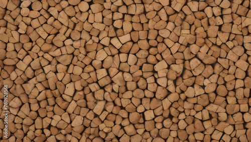 An intricate close-up texture of cork material, focusing solely on its irregular patterns and earthy tones without any surrounding context ULTRA HD 8K