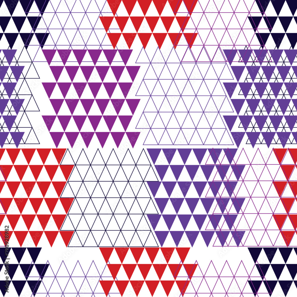 Fototapeta premium Abstract color seamless pattern for new background. Modern geometric artwork.