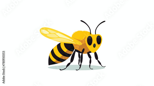 Bee insect on white background icon isolated 2d fla