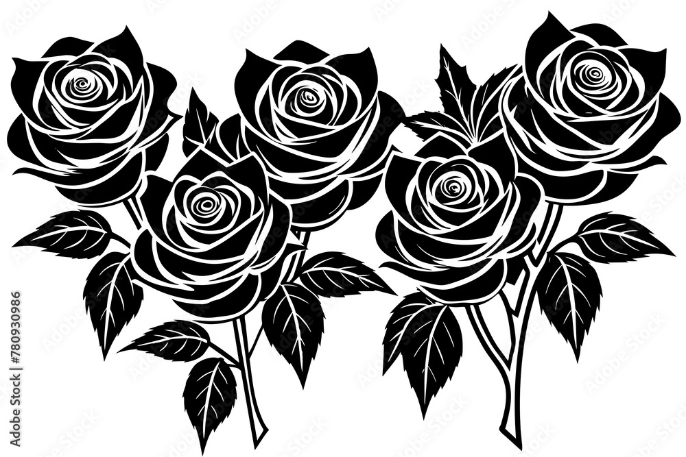 Photos of roses arranged in a line Vector Illustration Photos of roses arranged in a line Vector Illustration