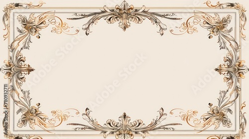 Ornate Decorative Borders and Frames in Vintage Victorian Style with Floral Flourishes and Elegant Filigree Patterns for Invitations Certificates and